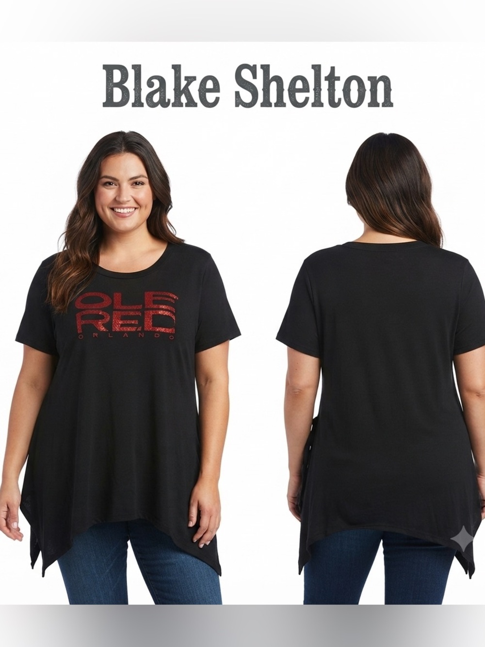 Blake Shelton Ole Red Orlando Black Side Hem Tie XXL